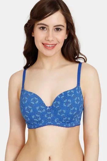 Buy Rosaline Padded Wired 3/4th Coverage T-Shirt Bra - Beaucoup Blue